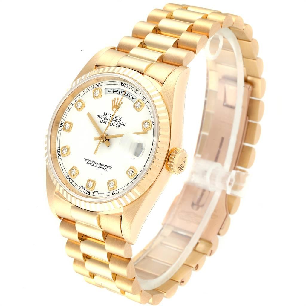 Rolex President Day-Date Yellow Gold Diamond Dial Men's Watch 18238 1