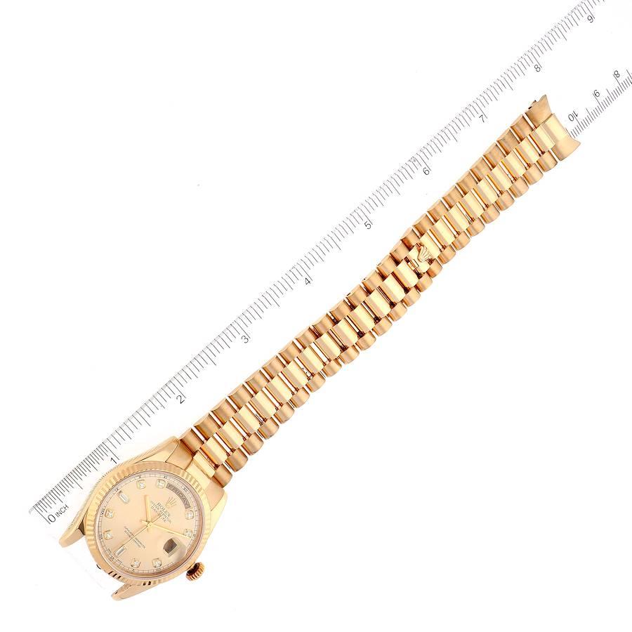 Rolex President Day Date Yellow Gold Diamond Mens Watch 118238 Box Papers 3