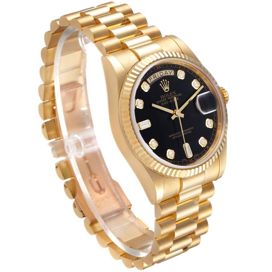 Rolex President Day Date Yellow Gold Diamond Mens Watch 118238 Box Papers In Excellent Condition In Atlanta, GA
