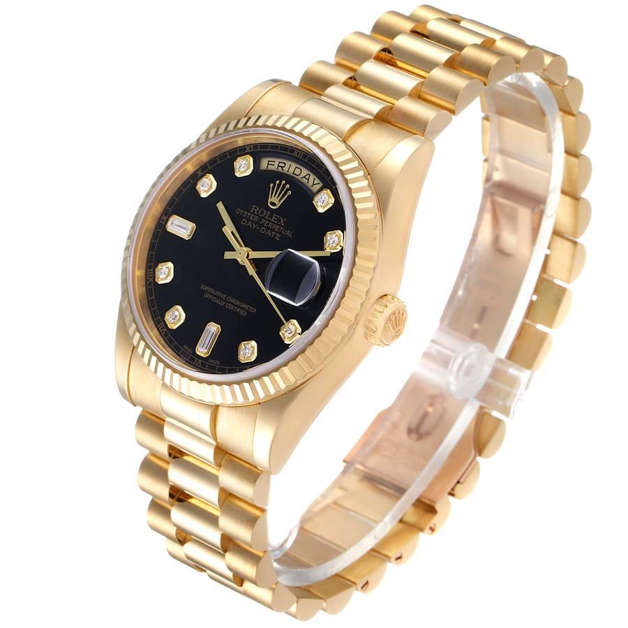 Men's Rolex President Day Date Yellow Gold Diamond Mens Watch 118238 Box Papers