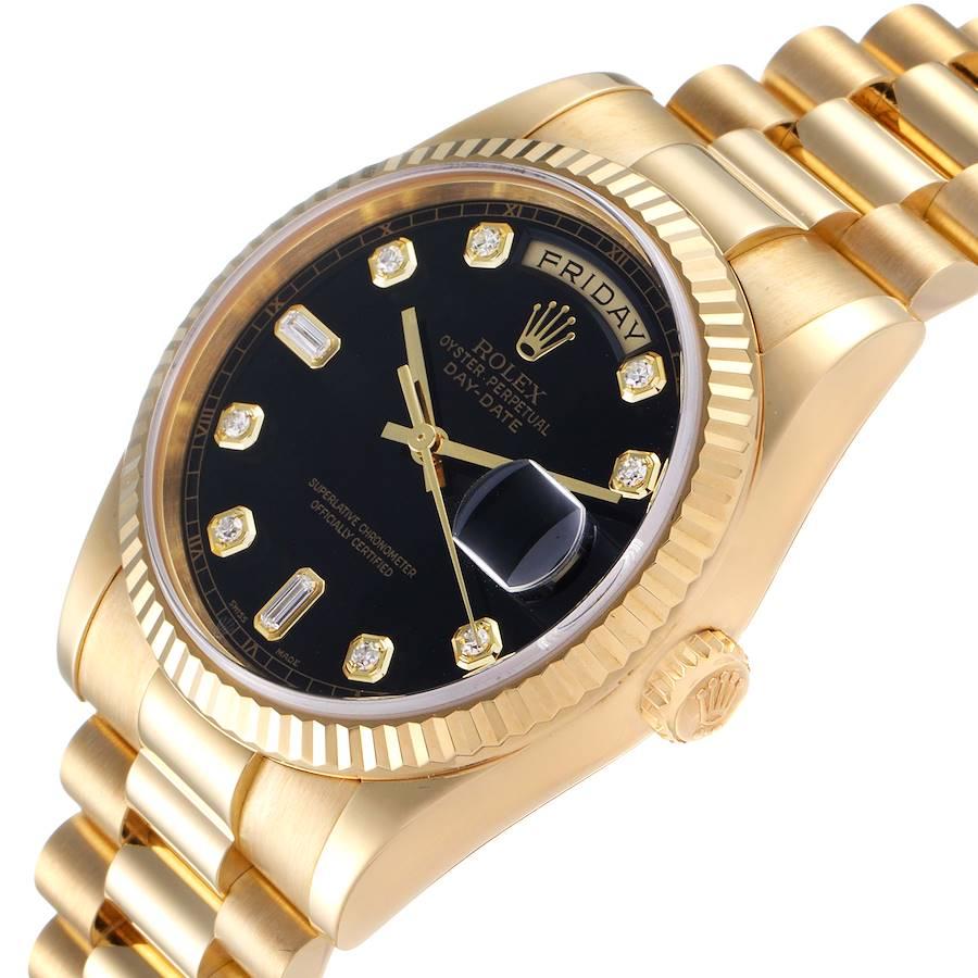 Rolex President Day Date Yellow Gold Diamond Mens Watch 118238 Box Papers 1