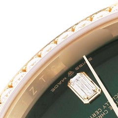 Rolex President Day Date Yellow Gold Diamond Mens Watch 128348 Box Card