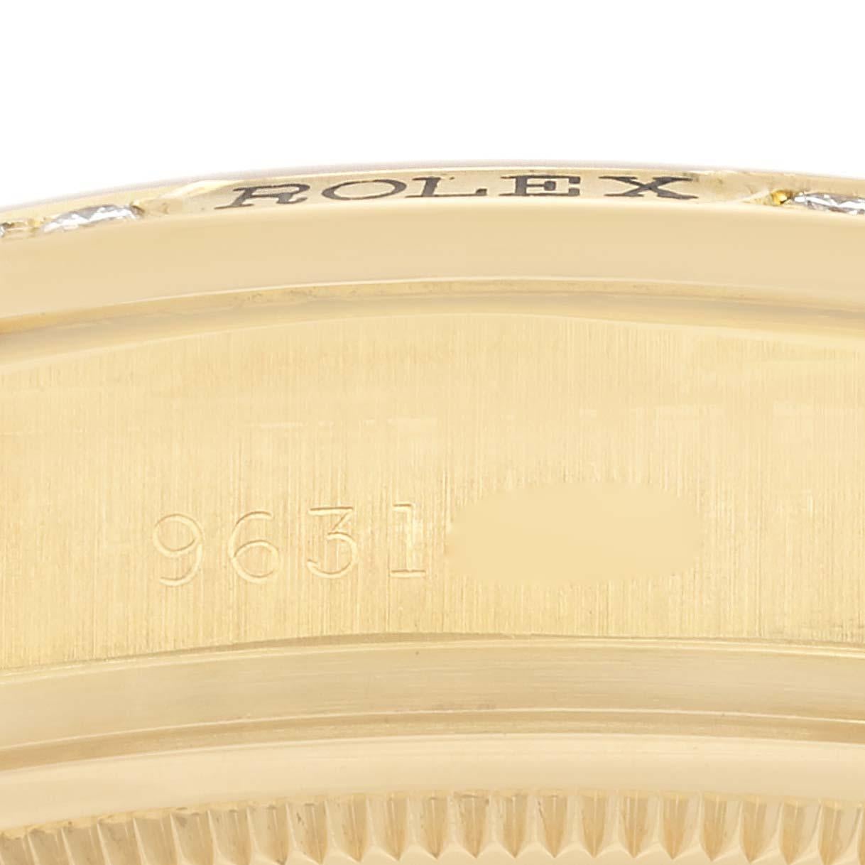 Rolex Montre President Day-Date en or jaune et diamants pour hommes 18138 en vente 2