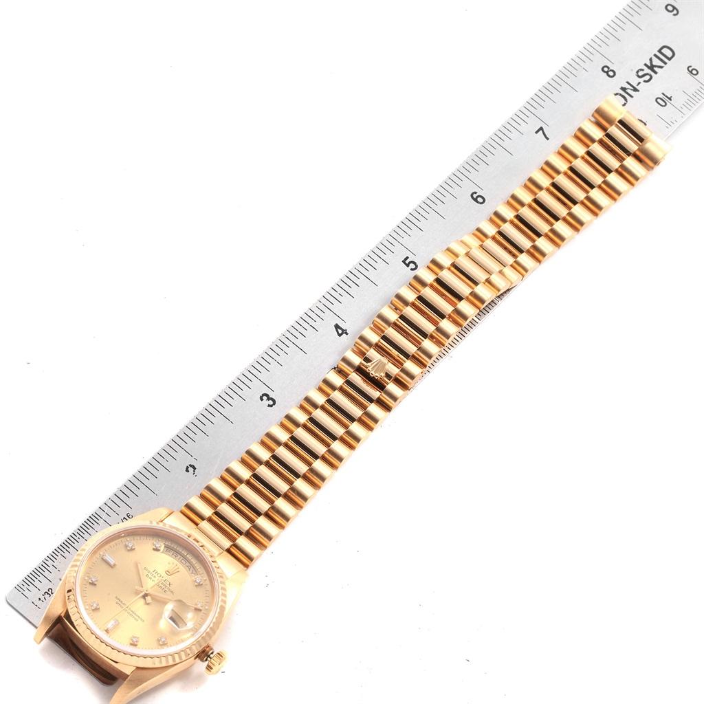 Rolex President Day-Date Yellow Gold Diamond Men's Watch 18238 Box Papers For Sale 8