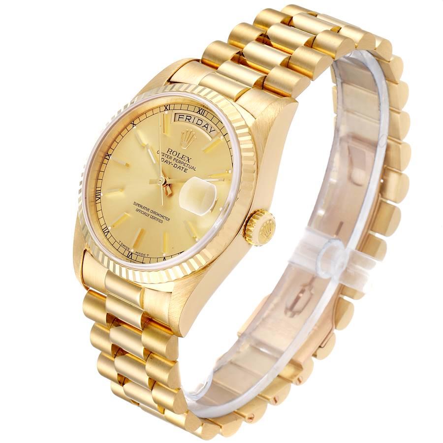 Rolex President Day Date Yellow Gold Diamond Men's Watch 18238 1