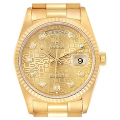 Rolex President Day-Date Yellow Gold Diamond Men's Watch 18238