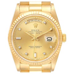 Rolex President Day-Date Yellow Gold Diamond Men’s Watch 18238