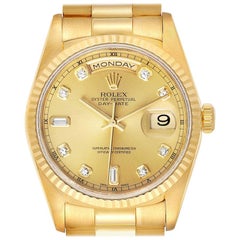 Rolex President Day-Date Yellow Gold Diamond Men’s Watch 18238