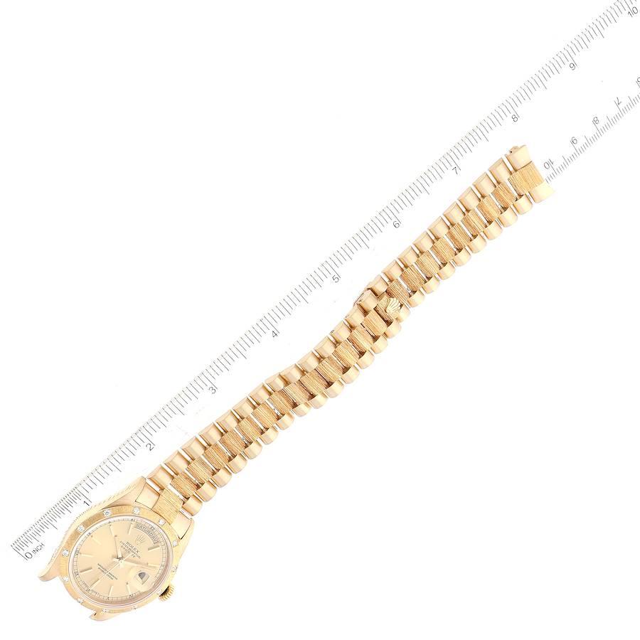 Rolex President Day-Date Yellow Gold Diamond Mens Watch 18308 Box Papers For Sale 4