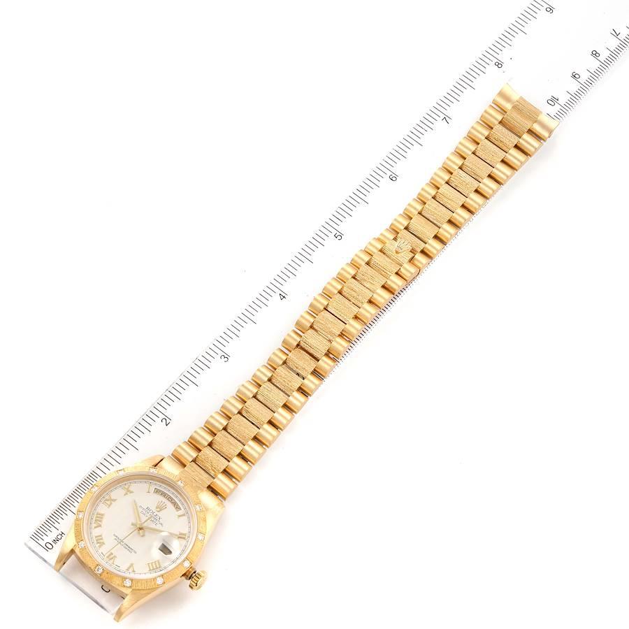 Rolex President Day-Date Yellow Gold Diamond Mens Watch 18308 For Sale 6