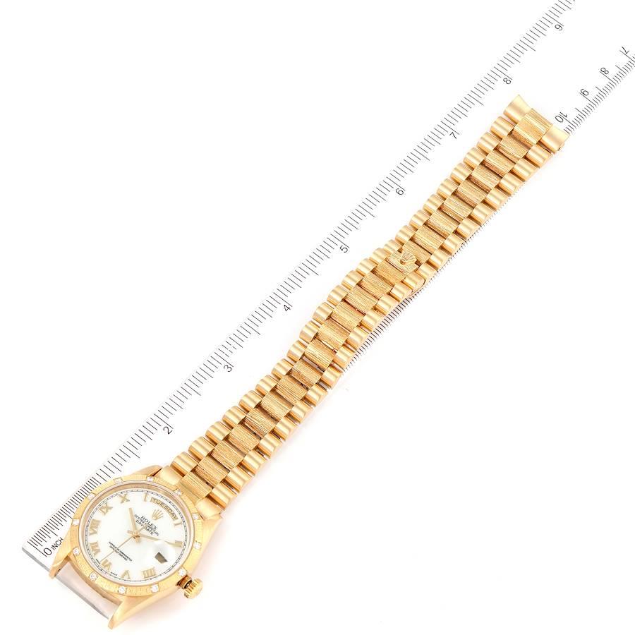 Rolex President Day-Date Yellow Gold Diamond Mens Watch 18308 For Sale 3