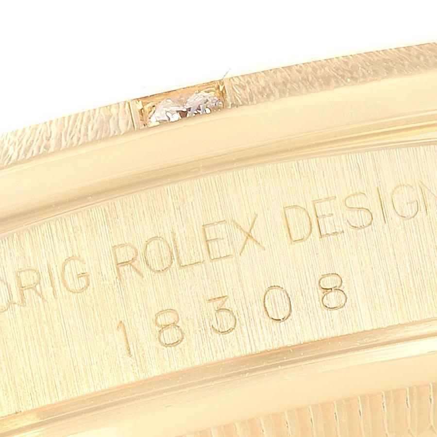 Men's Rolex President Day-Date Yellow Gold Diamond Mens Watch 18308 For Sale