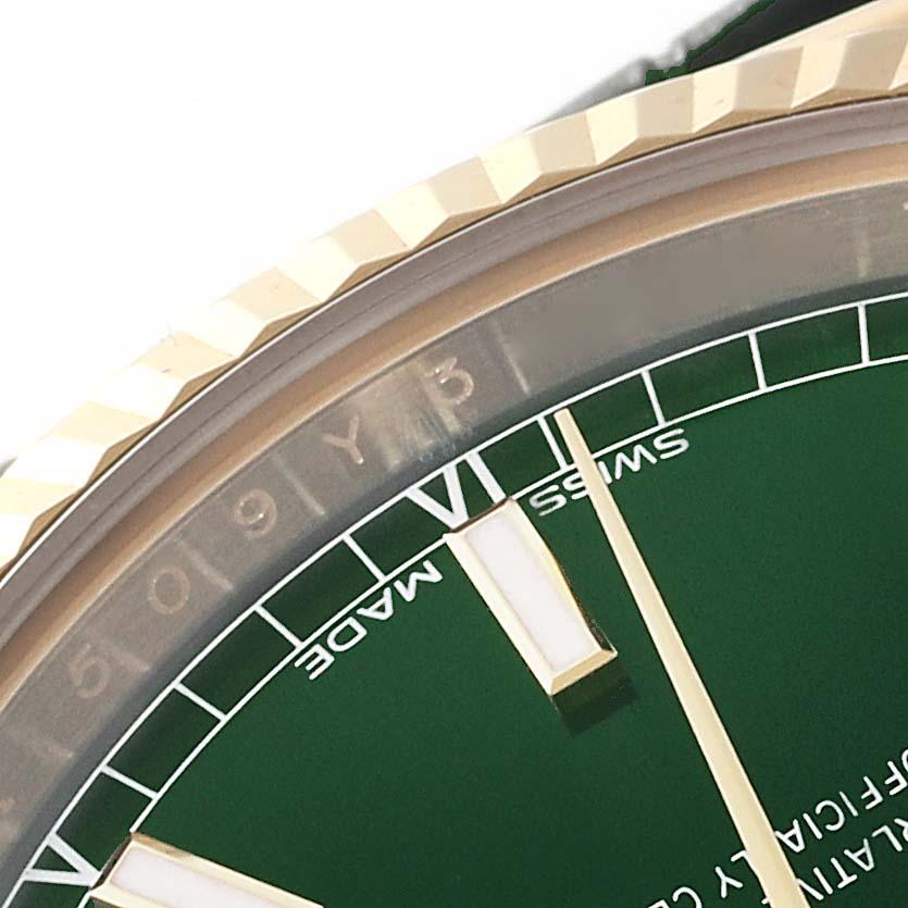Rolex President Day-Date Yellow Gold Green Dial Mens Watch 118138 In Good Condition In Atlanta, GA
