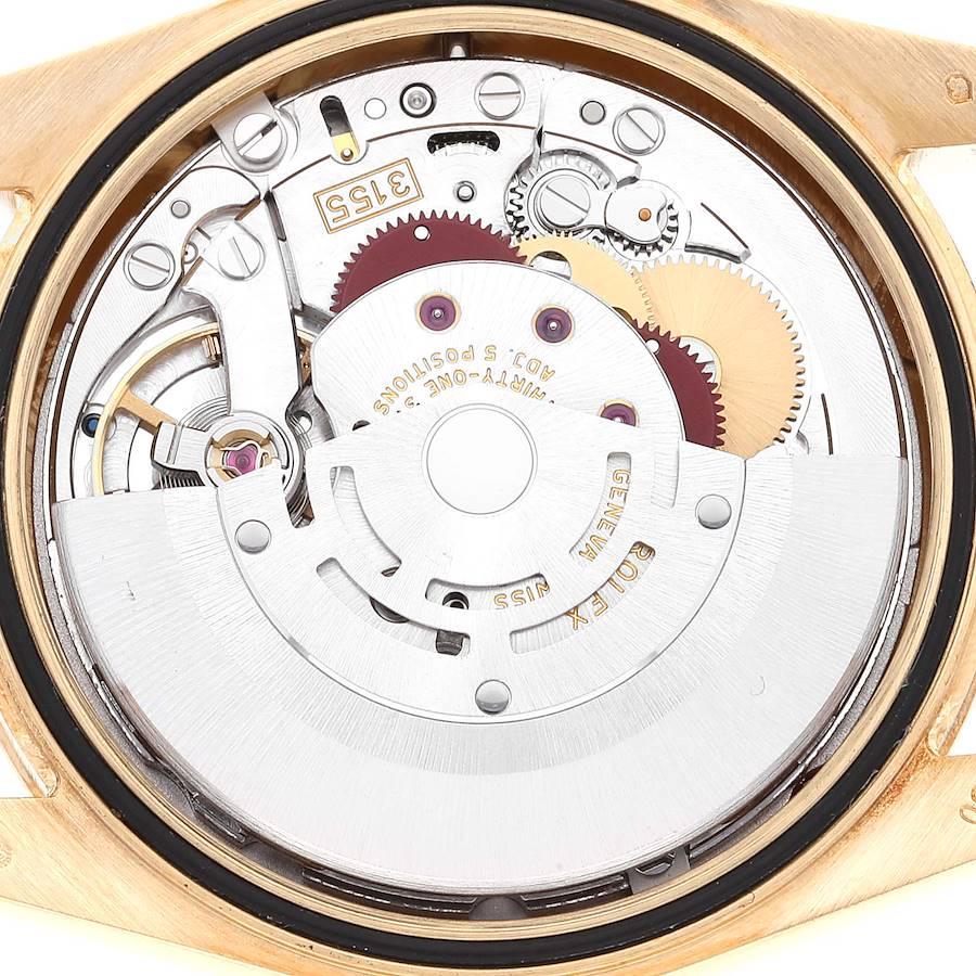 Rolex President Day Date Gelbgold Grün Emaille-Diamant-Herrenuhr 118348 im Zustand „Hervorragend“ im Angebot in Atlanta, GA