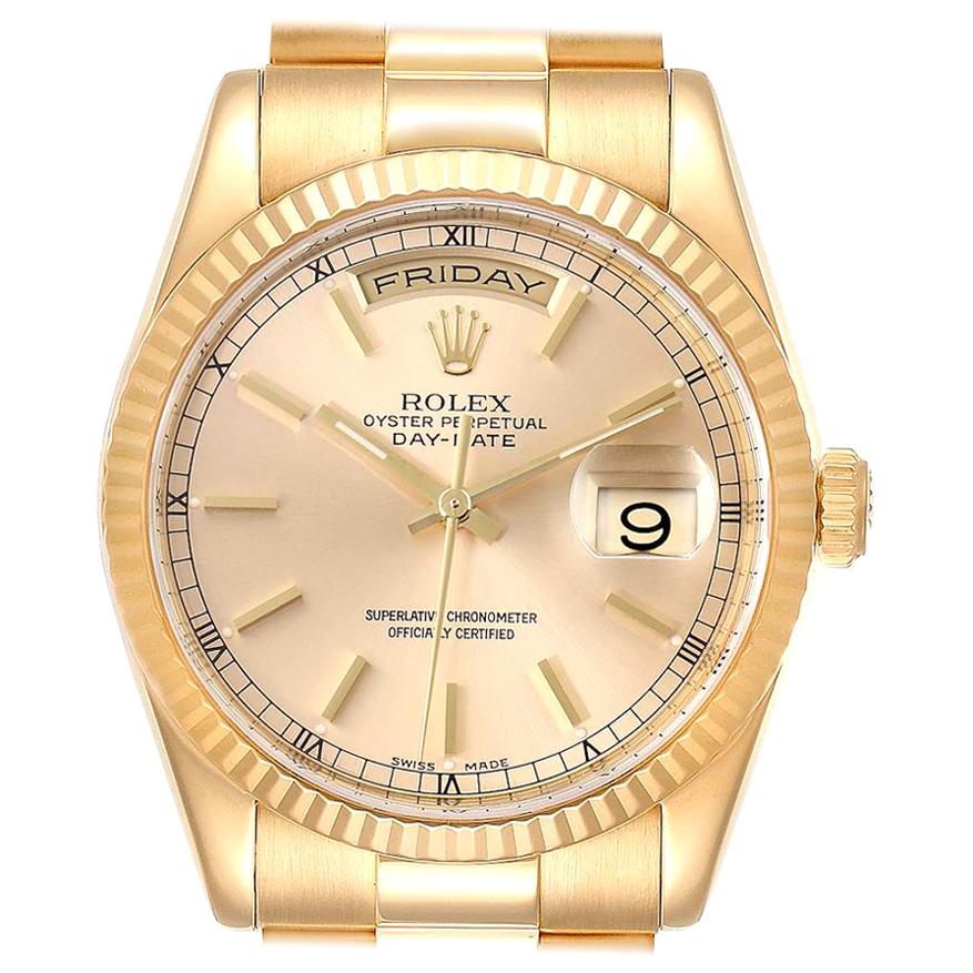 Rolex President Day Date Yellow Gold Men's Watch 118238 For Sale
