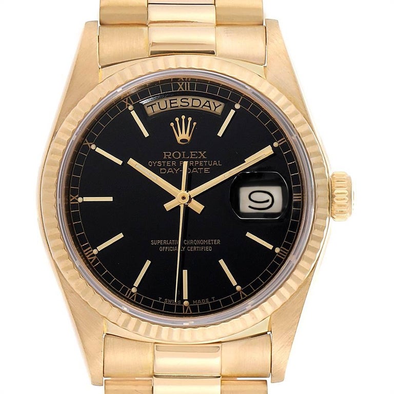 Rolex President Day-Date Yellow Gold Men's Watch 18038 Box Papers For ...