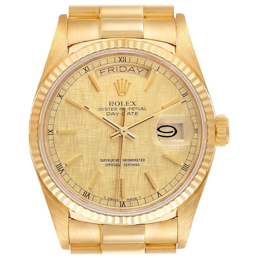 Rolex President Day-Date Yellow Gold Men’s Watch 18038 For Sale