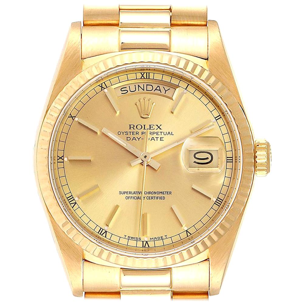 Rolex President Day-Date Yellow Gold Men's Watch 18038 For Sale