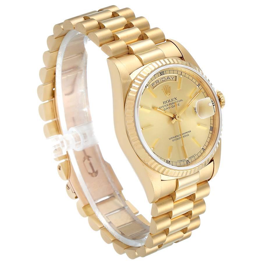 Rolex President Day Date Yellow Gold Men's Watch 18238 Box In Excellent Condition For Sale In Atlanta, GA
