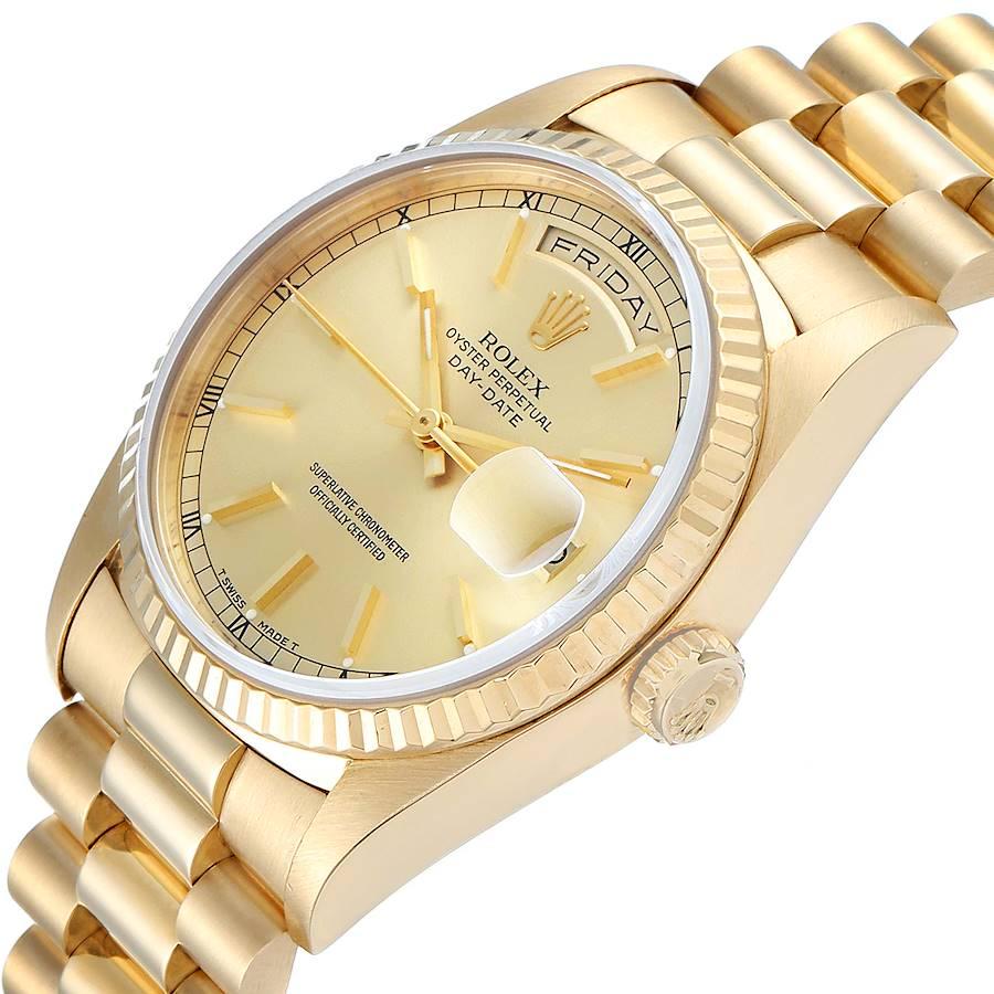 Rolex President Day Date Yellow Gold Men's Watch 18238 Box For Sale 2
