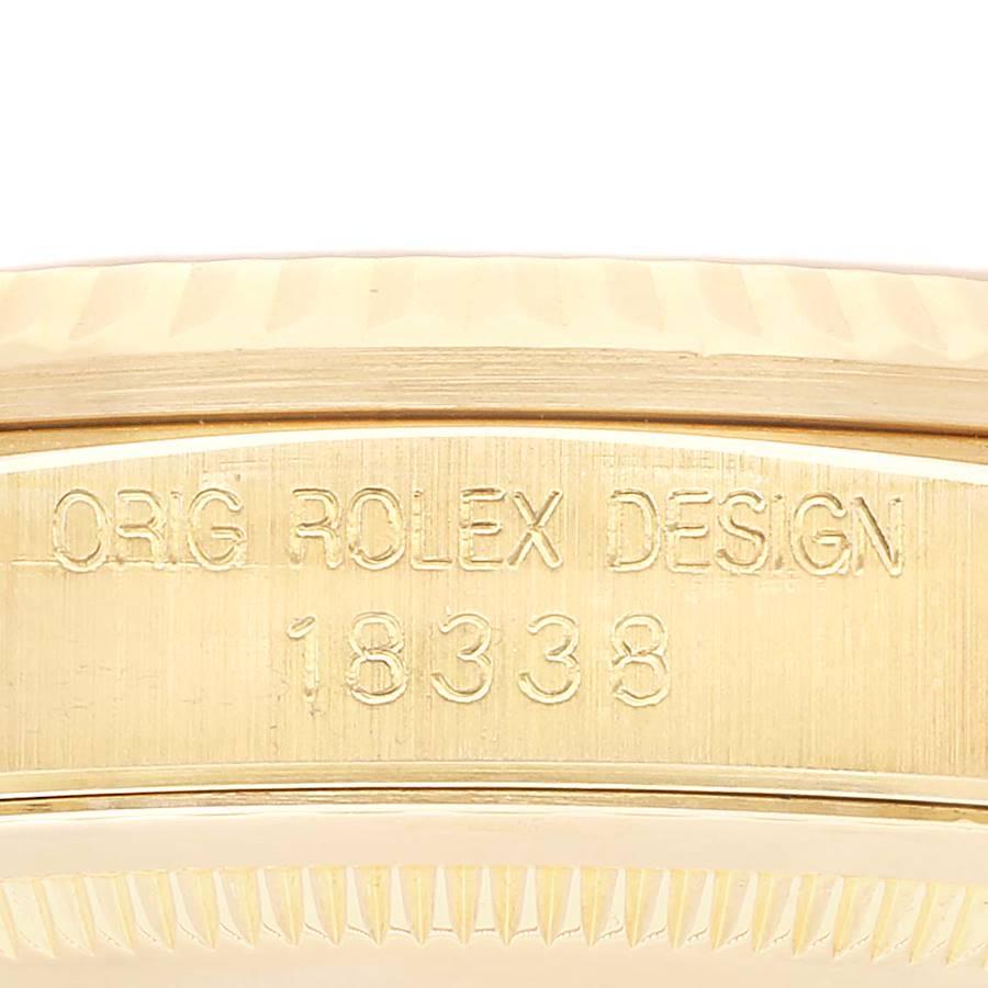 Rolex President Day-Date Yellow Gold Myriad Dial Diamond Lugs Mens Watch 18338 In Excellent Condition In Atlanta, GA