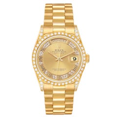 Rolex President Day-Date Oro Giallo Quadrante Myriad Anse di Diamante Orologio Uomo 18388