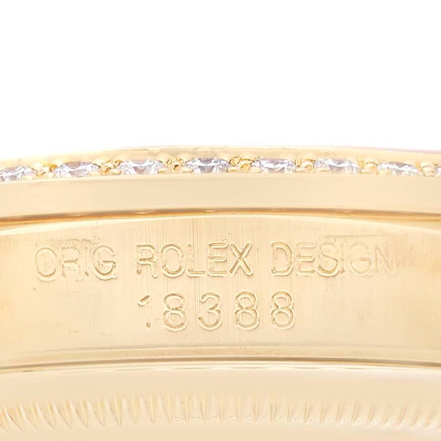 Rolex President Day-Date Gelbgold Myriad Zifferblatt Diamant-Gepäck-Herrenuhr 18388 im Angebot 3