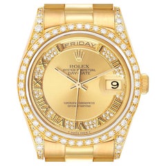 Rolex President Day-Date Gelbgold Myriad Zifferblatt Diamant-Gepäck-Herrenuhr 18388