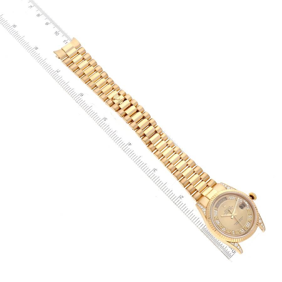 Rolex President Day Date Yellow Gold Myriad Dial Diamond Lugs Watch 118338 For Sale 3