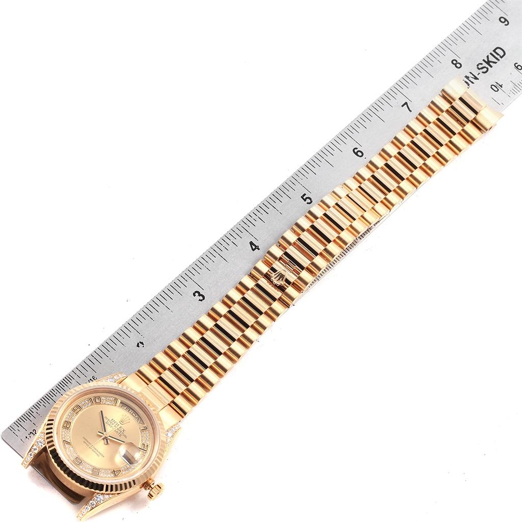 Rolex President Day-Date Yellow Gold Myriad Diamond Men's Watch 118388 For Sale 8
