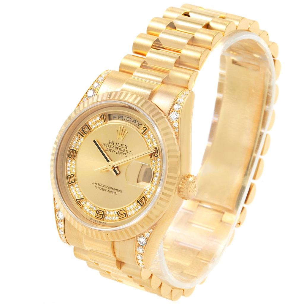 Rolex President Day-Date Yellow Gold Myriad Diamond Men's Watch 118388 For Sale 2