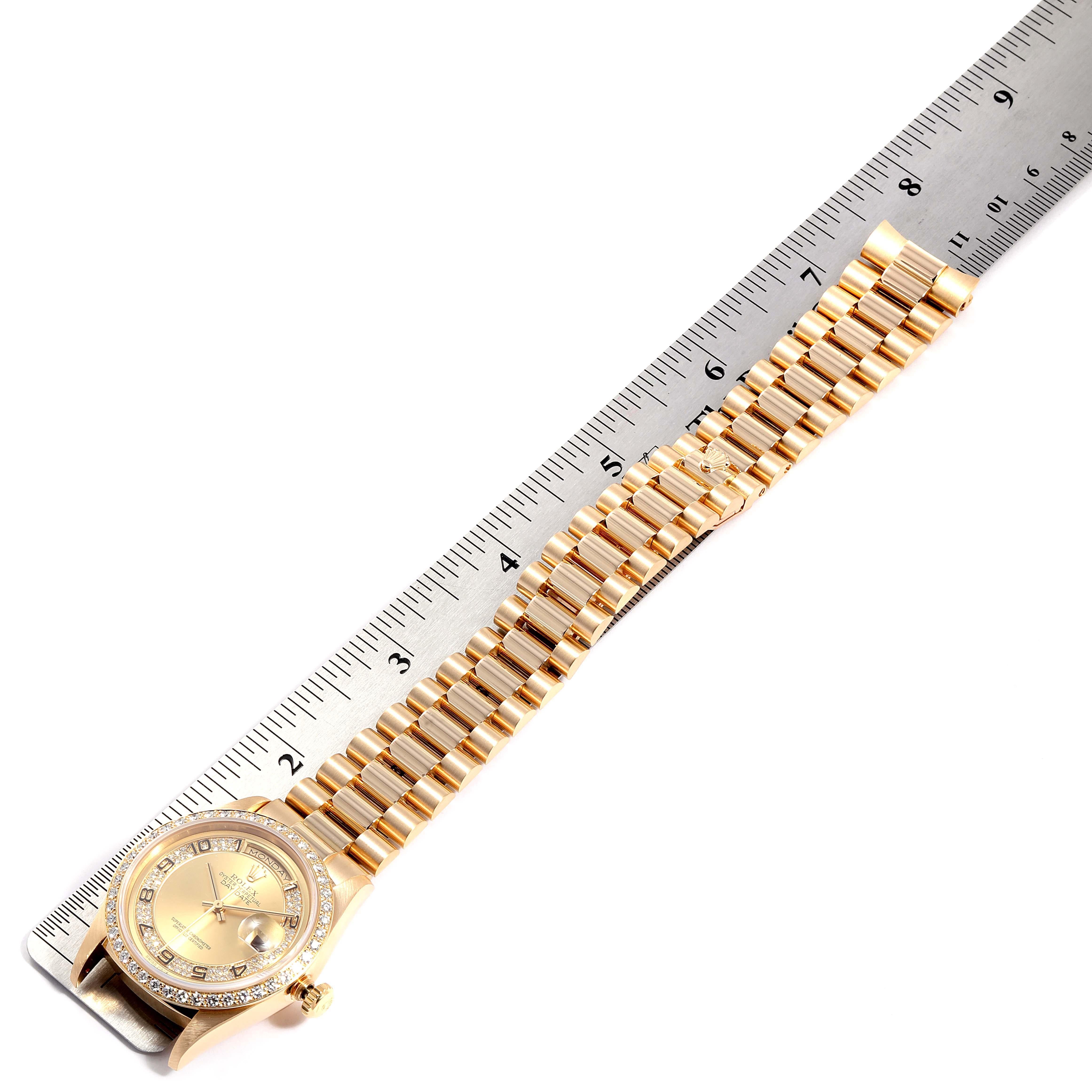 Rolex Montre President Day-Date en or jaune avec myriade de diamants pour hommes 18238 en vente 6