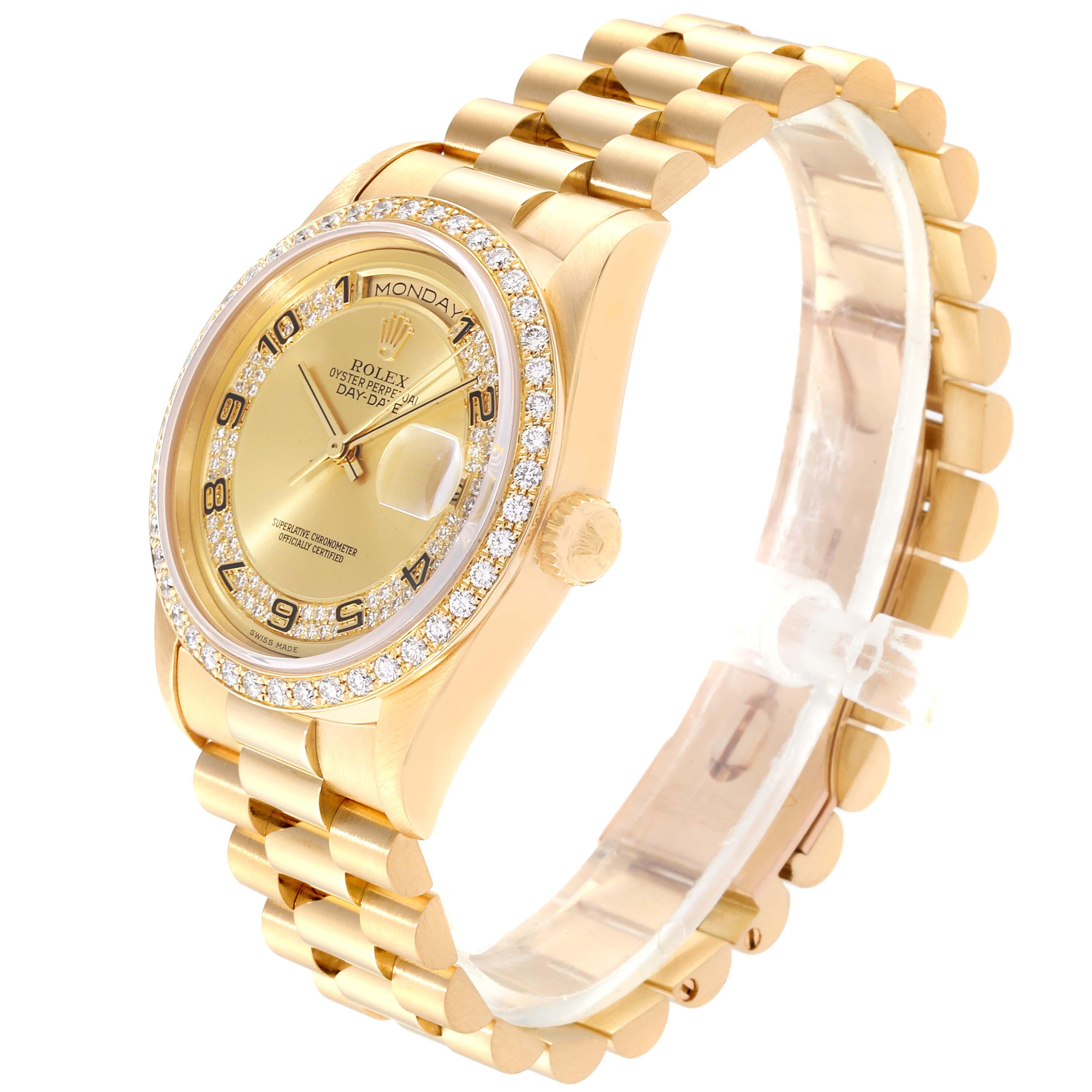 Rolex Montre President Day-Date en or jaune avec myriade de diamants pour hommes 18238 Pour hommes en vente