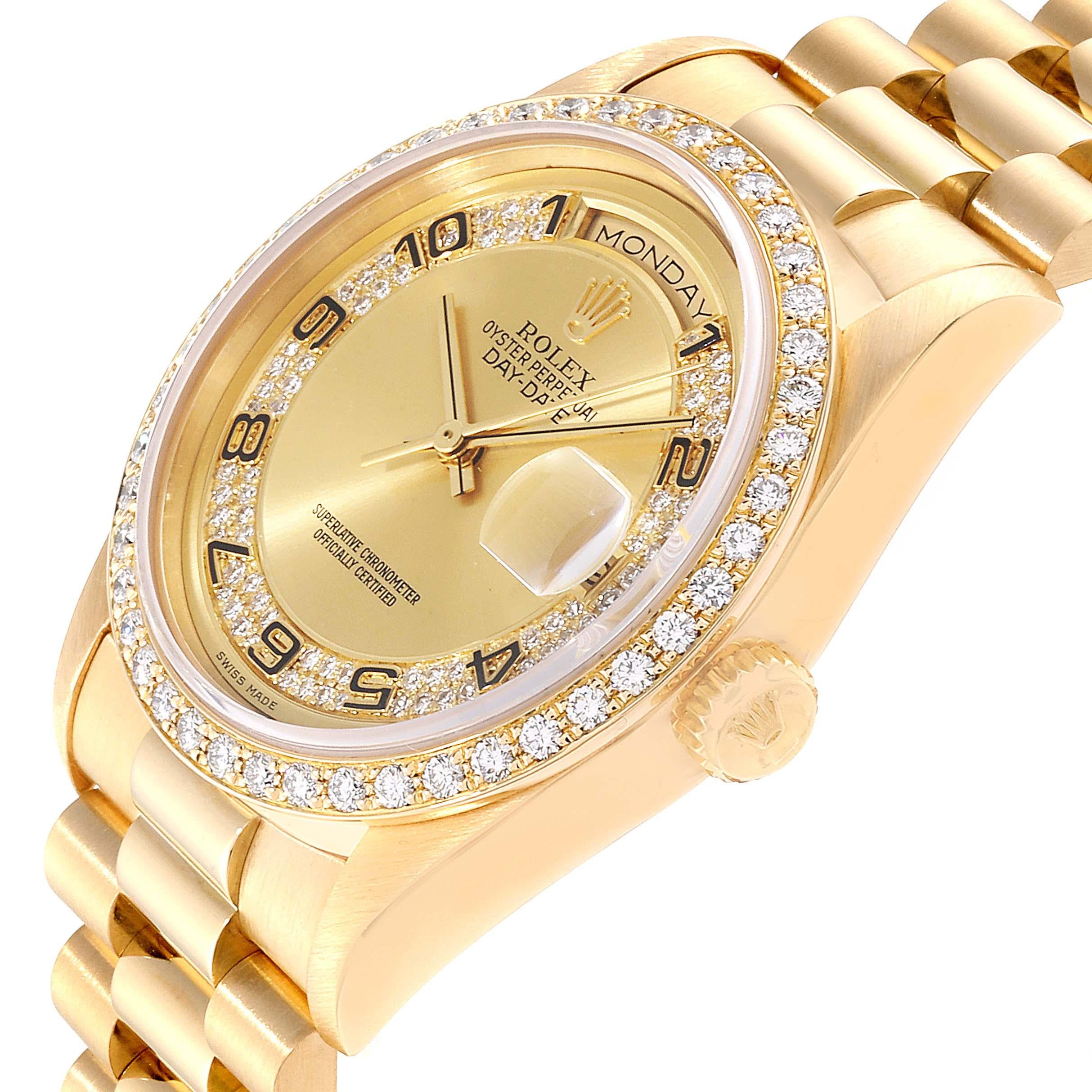 Rolex Montre President Day-Date en or jaune avec myriade de diamants pour hommes 18238 en vente 1