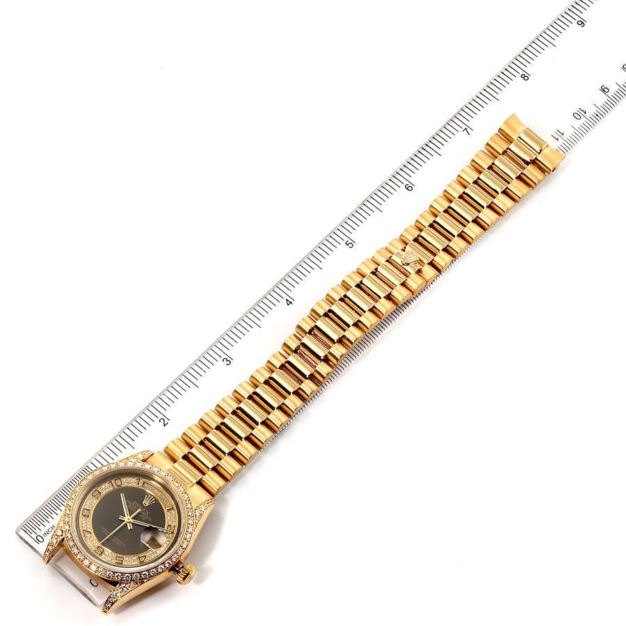Rolex President Day-Date Yellow Gold Myriad Diamond Men's Watch 18388 For Sale 7