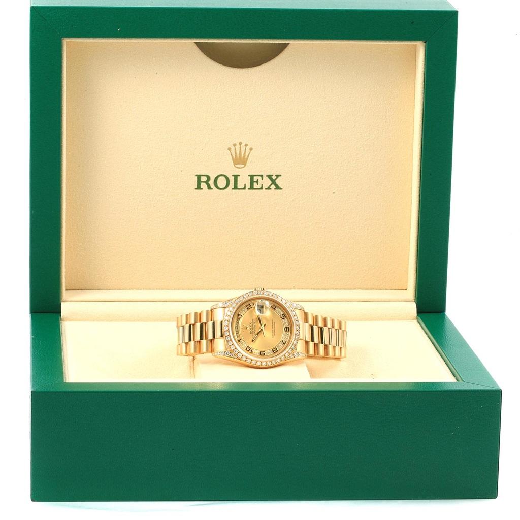 Rolex President Day-Date Yellow Gold Myriad Diamond Men’s Watch 18388 7