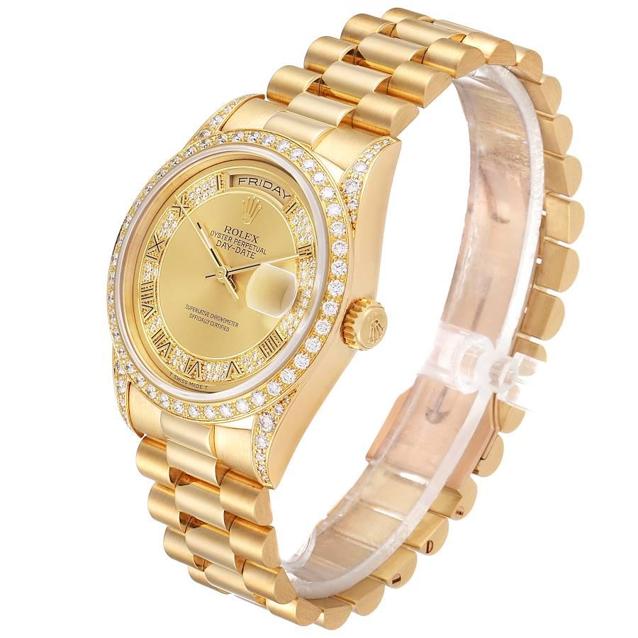 Rolex President Day-Date Yellow Gold Myriad Diamond Men's Watch 18388 1