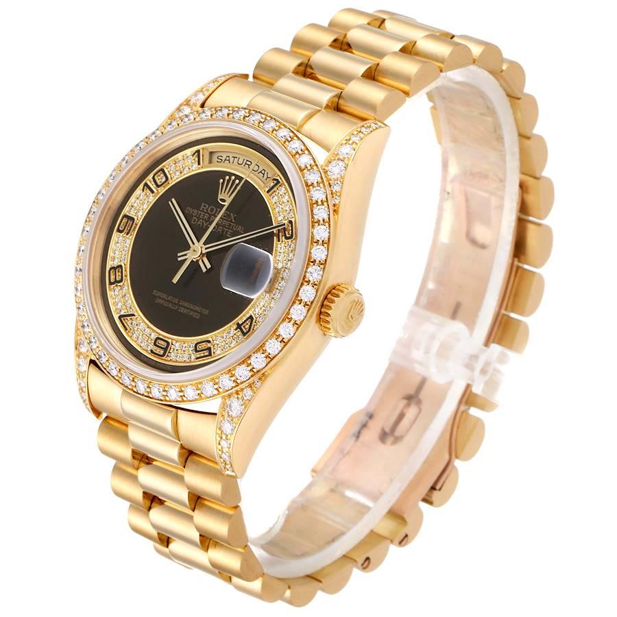 Rolex President Day-Date Yellow Gold Myriad Diamond Men's Watch 18388 For Sale 1