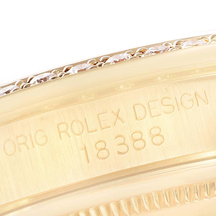Rolex President Day-Date Yellow Gold Myriad Diamond Men's Watch 18388 For Sale 4