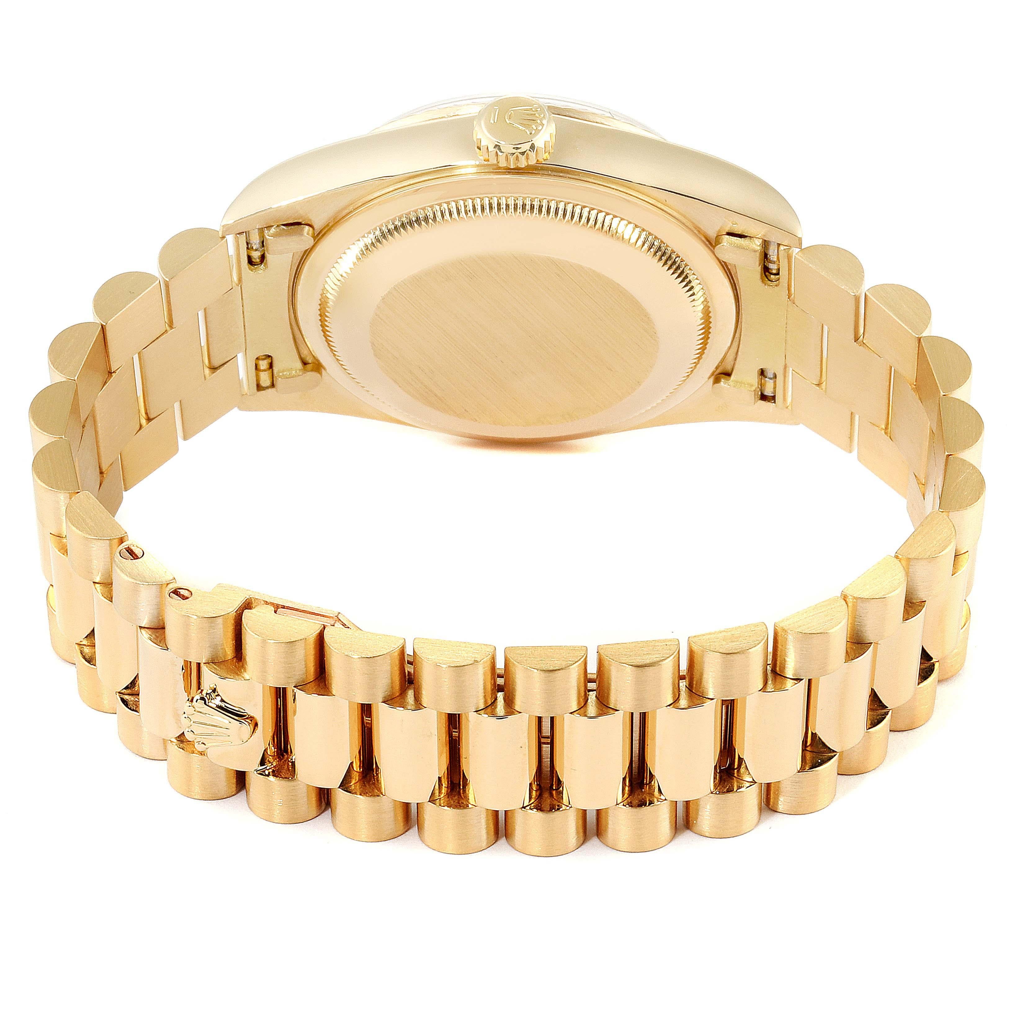 Rolex President Day-Date Yellow Gold Myriad Diamonds Men's Watch 18238 5