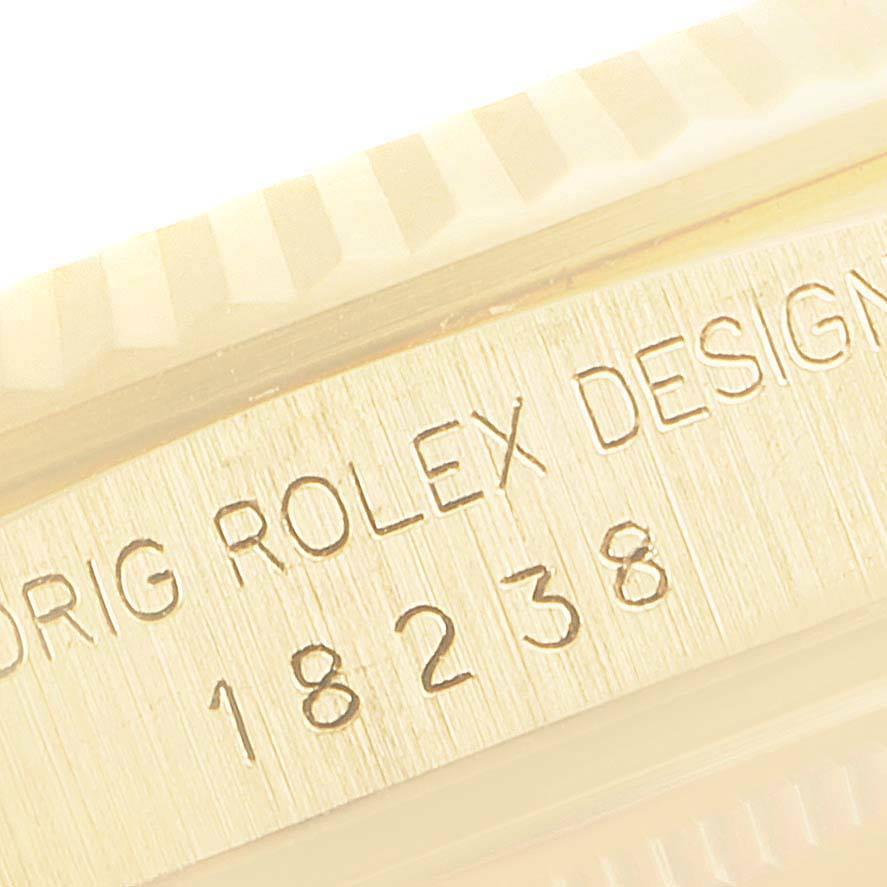 Rolex Präsident Day-Date Gelbgold String Diamond Dial Herrenuhr 18238 im Angebot 3