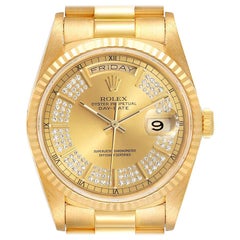 Rolex Präsident Day-Date Gelbgold String Diamond Dial Herrenuhr 18238