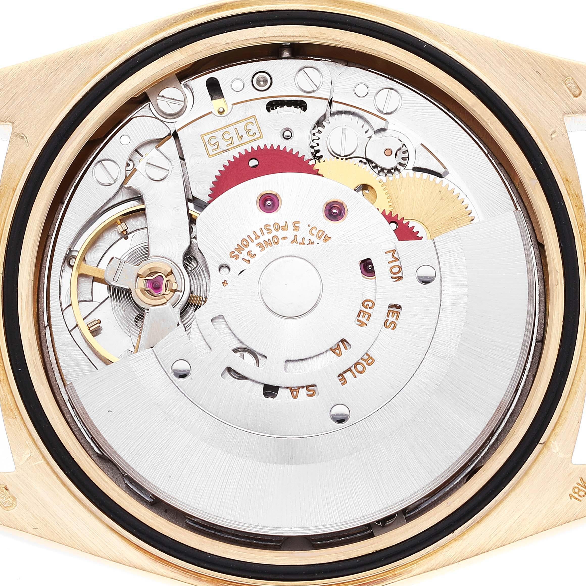 Rolex President Day-Date Gelbgold String Diamant Rubin Zifferblatt Herrenuhr 18238 5