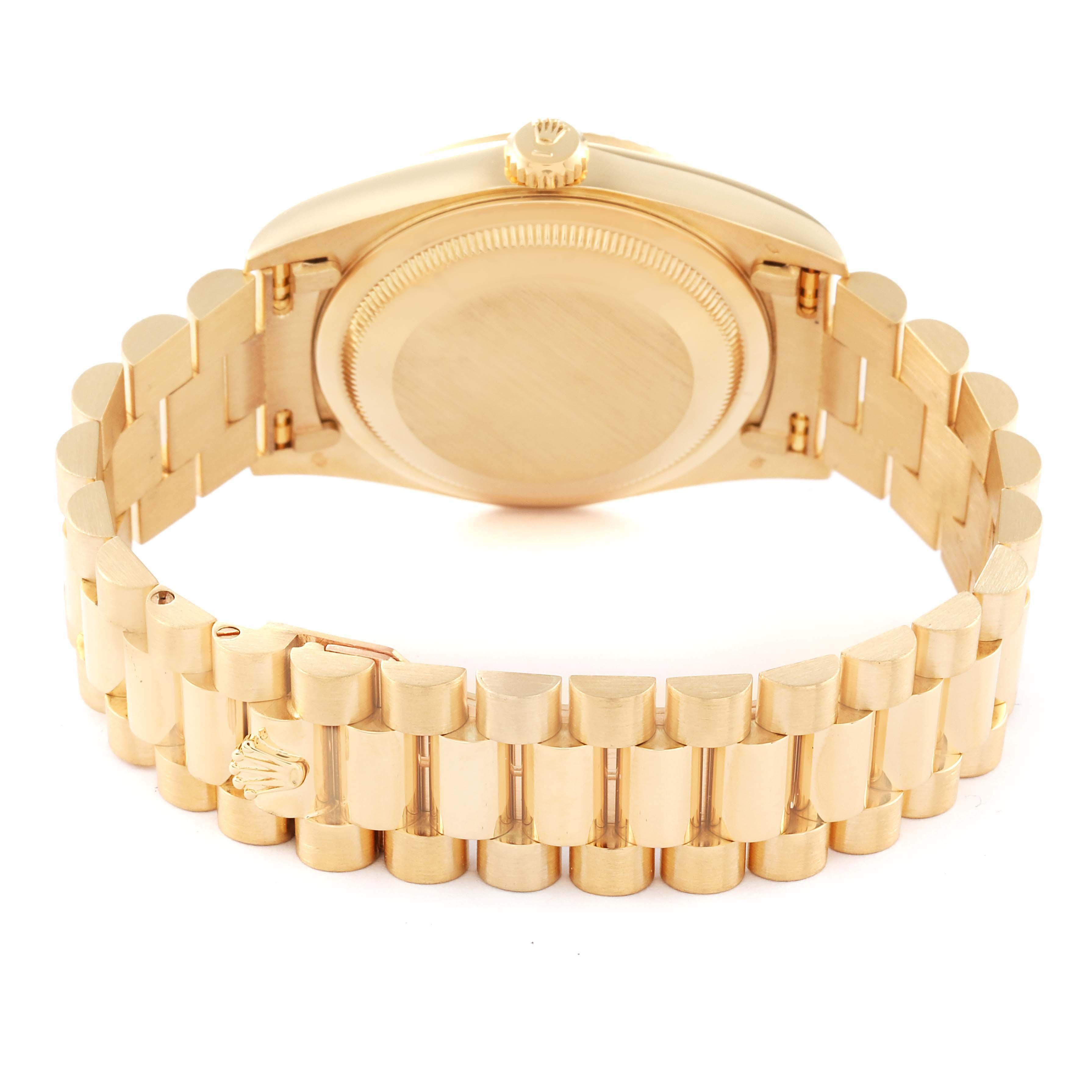 Rolex President Day-Date Gelbgold String Diamant Rubin Zifferblatt Herrenuhr 18238 6