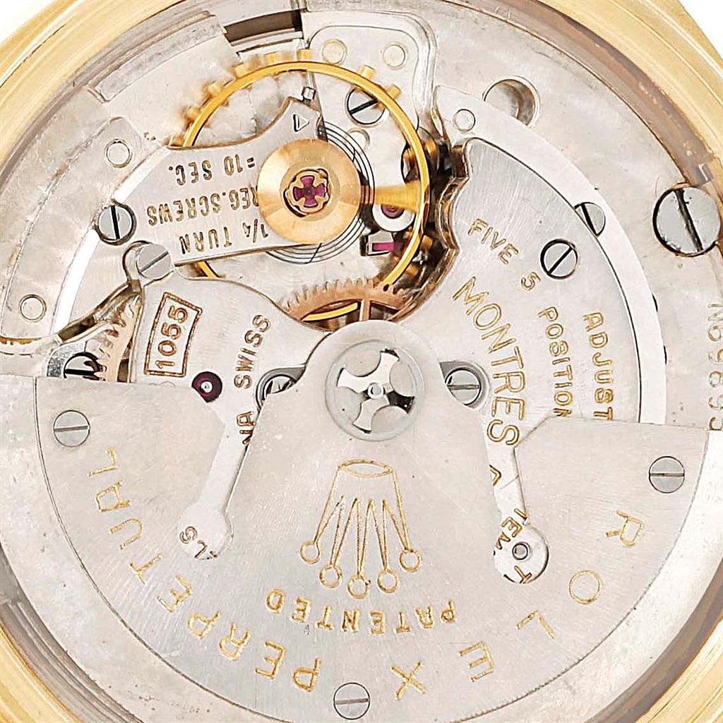 Rolex Vintage President Day-Date 18k Yellow Gold Mens Watch 6611B. Officially certified chronometer automatic self-winding movement adjusted to temperature and 5 positions. 18k yellow gold oyster case 36.0 mm in diameter. Rolex logo on a crown. 18k