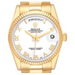Rolex President Day-Date Yellow Gold White Dial Mens Watch 118238 Box Card Rolex President Day-Date Yellow Gold White Dial Mens Watch 118238 Box Card
