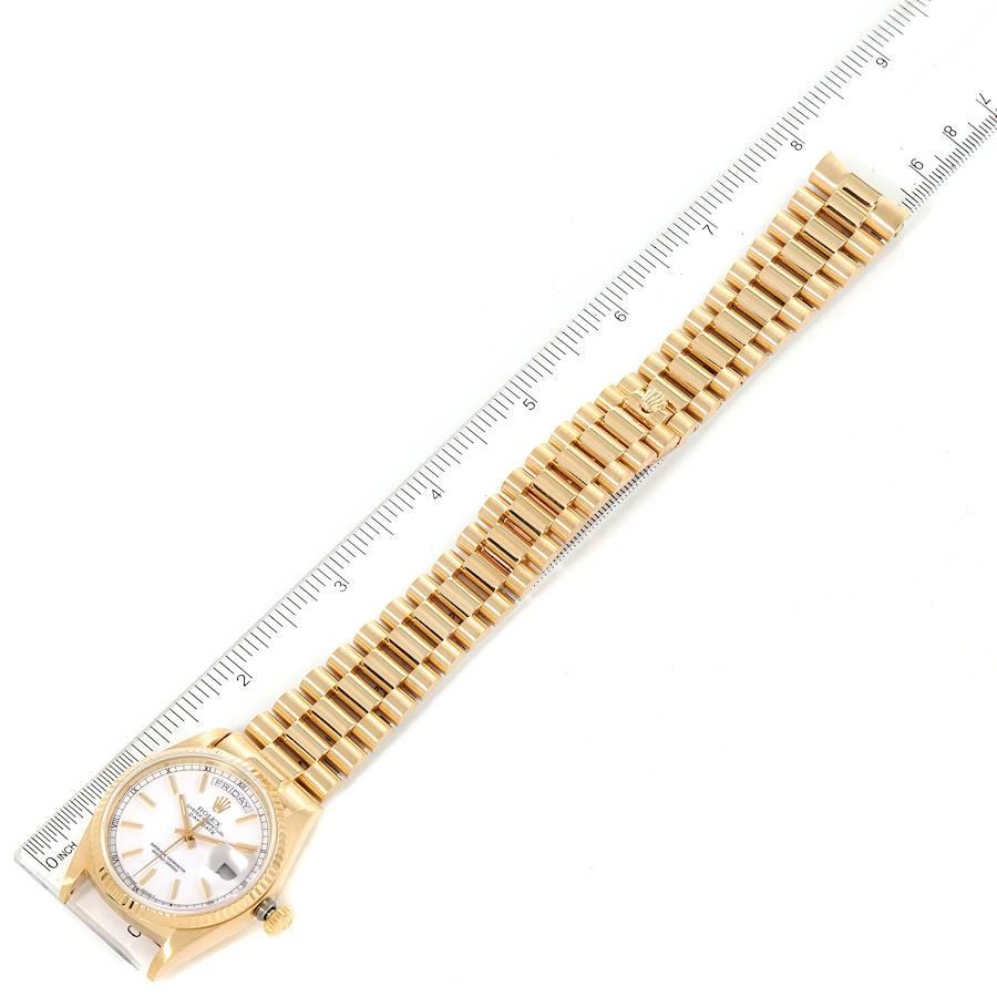 Rolex President Day-Date Yellow Gold White Dial Mens Watch 18038 5