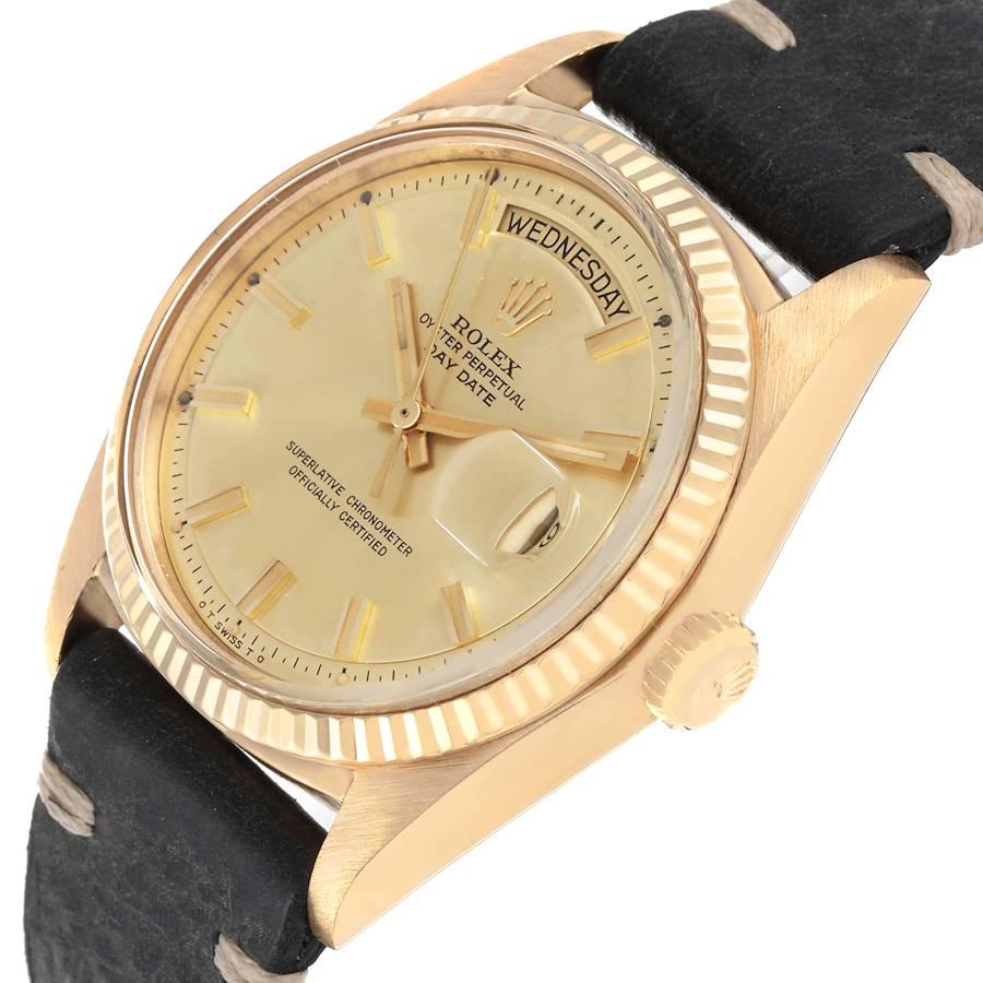 mens rolex day-date president solid 18k yellow gold watch champagne dial 1803