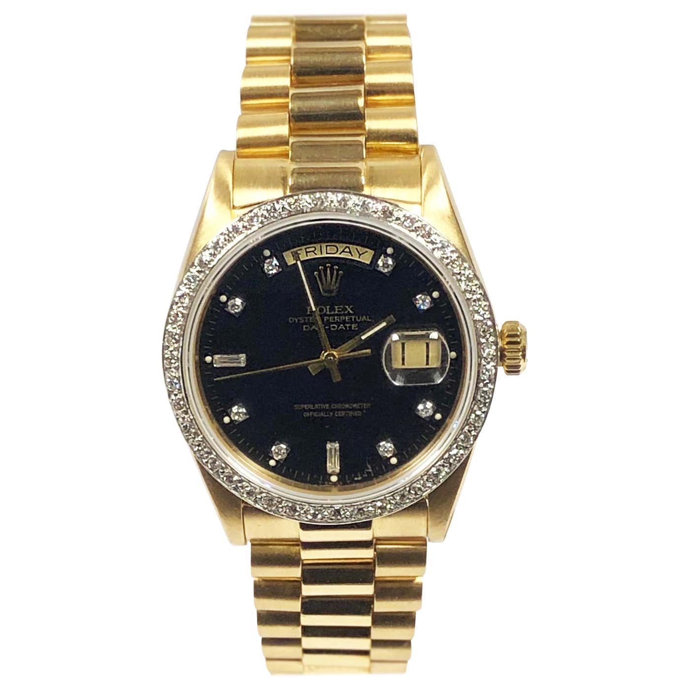 President Watch Rolex President Day Date Yellow Gold with Diamond Bezel and Dial at ...