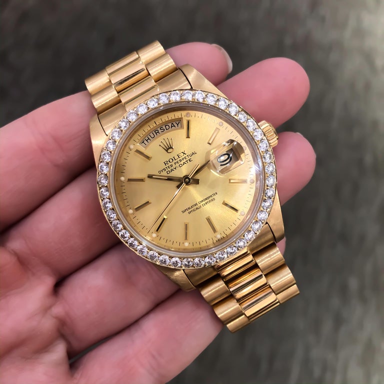 gold rolex presidential with diamonds